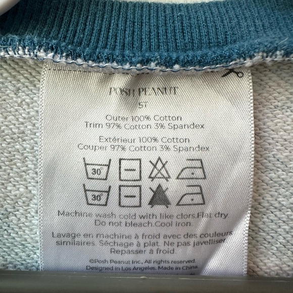 Posh Peanut Girls Floral Crewneck Blue (Size 5T) - Picture 5 of 5